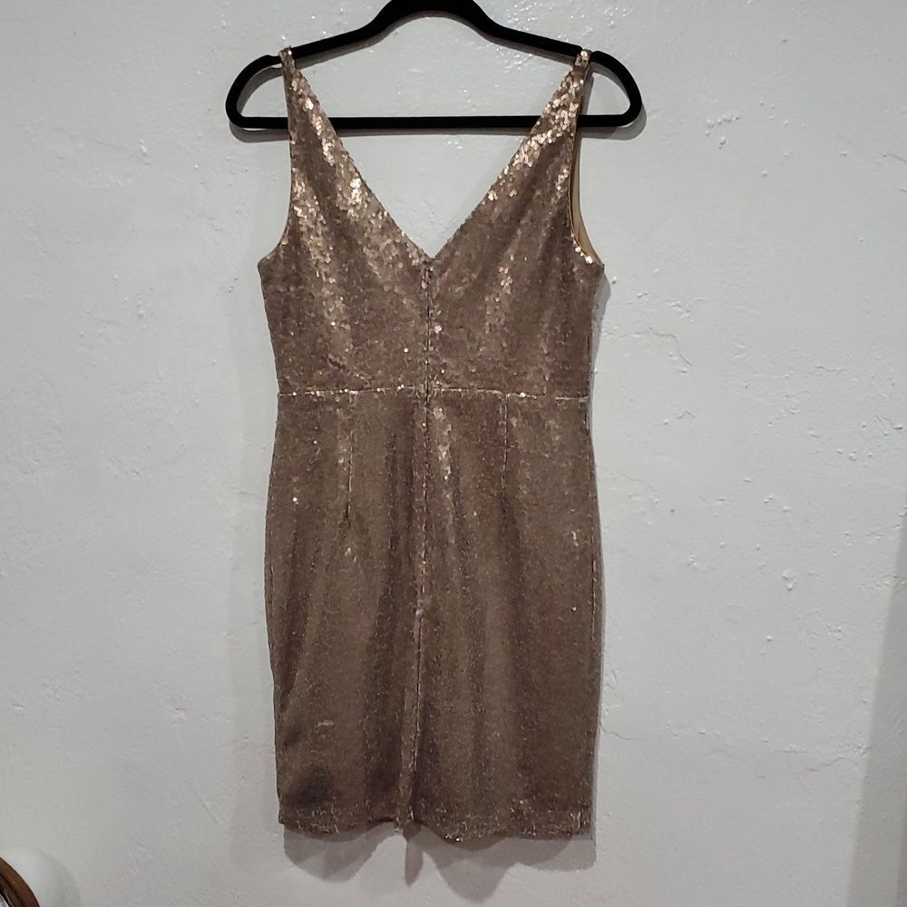 Lulu's Gold Sequin Mini Dress Size M - Picture 5 of 13